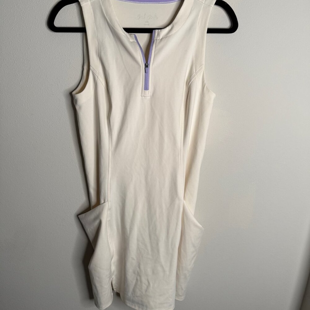 Bad Birdie Women's‎ Sleeveless Golf Dress Athletic Pockets Cream Small